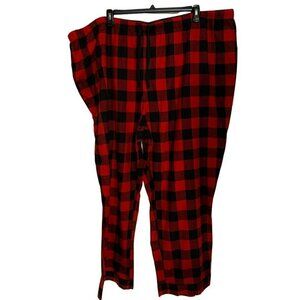 womens plus 4x flannel pajamas pants red black buffalo check